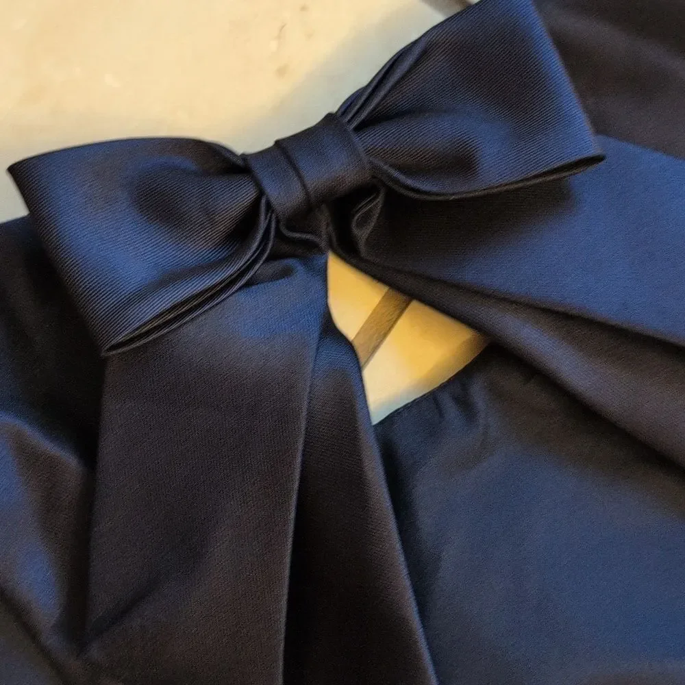 NWT Alfred Sung Maxi Gown Dress Jewel Neck Open Back Bow Size 12 - Picture 6 of 16